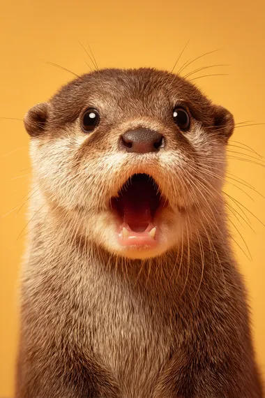 Dramatic Otter Gasping in Surprise Dramatic Otter Gasping in Surprise