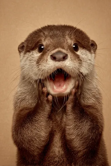 Dramatic Otter in Shock Dramatic Otter in Shock