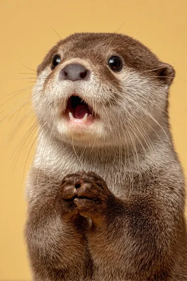 Dramatic Otter in Shock Pose Dramatic Otter in Shock Pose