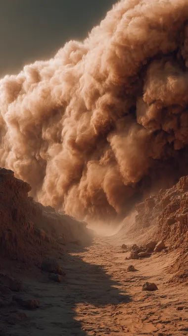 Dramatic Sandstorm in the Desert Dramatic Sandstorm in the Desert