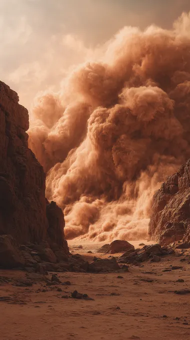 Dramatic Sandstorm in the Desert Dramatic Sandstorm in the Desert