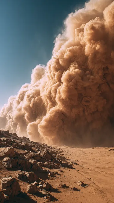 Dramatic Sandstorm in the Desert Dramatic Sandstorm in the Desert