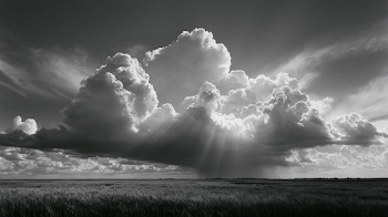 Dramatic Stormy Sky Over Wheat Field