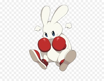 Dramatical Murder Rabbit Easter Bunny Clip art - Cartoon bunny hand painted rabbit boxing angry 