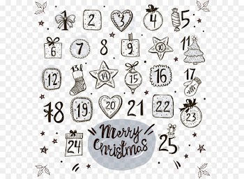 Drawing Advent calendar Christmas Countdown - Hand-drawn cartoon Christmas Countdown Calendar 
