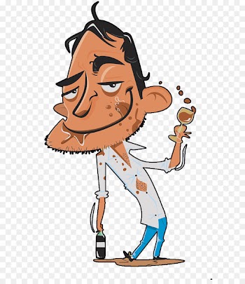 Drawing Alcohol intoxication Illustration - A man with a drunken man. 