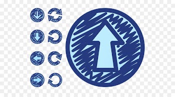 Drawing Arrow Doodle - Pen touch vector round arrow 