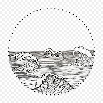 Drawing Art The Great Wave off Kanagawa Graphic design - ocean watercolor 