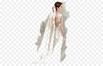 Drawing Bride Wedding Sketchbook Sketch - The women wear a wedding dress 