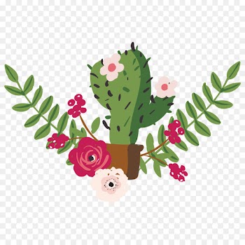 Drawing Cactaceae Painting - Potted cactus 