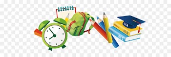 Drawing Cartoon - Hand-painted school season cartoon pencil bag book calendar clock 