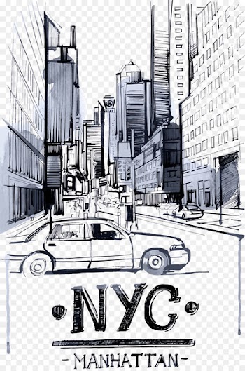 Drawing City Cdr - Manhattan city streets 