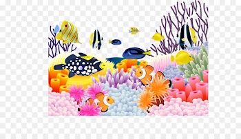 Drawing Clip art - Colorful fish undersea landscape vector material 