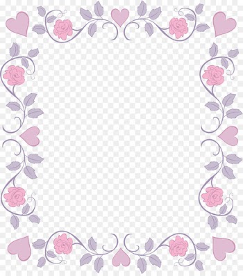 Drawing Clip art - Purple fresh flower bones border 