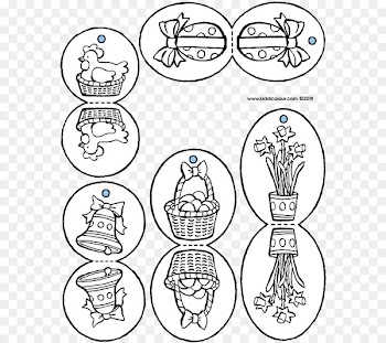 Drawing Décoration Line art Easter egg tree Ornament - decorate the tree 