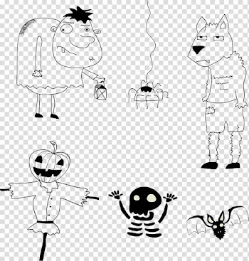 Drawing Euclidean Monster, Hand drawn Cartoon Halloween monster transparent background PNG clipart