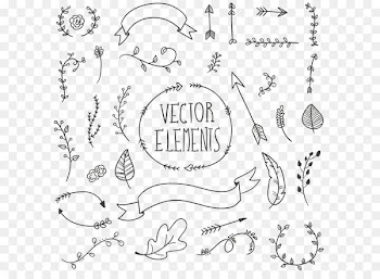 Drawing Euclidean vector Hand - Painted black bohemian element 