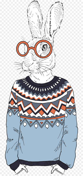 Drawing Fashion illustration Painting Illustration - Cartoon rabbit vector 