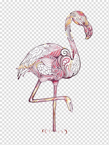 Drawing Flamingo Abstract art Illustration, Swan pattern material transparent background PNG clipart