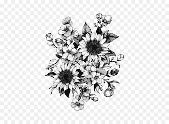 Drawing Flower Tattoo Sketch - sunflower 