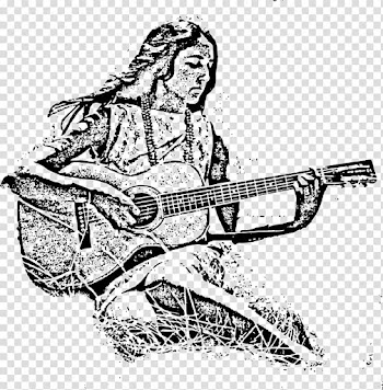 Drawing Folk music Black and white Line art , folk transparent background PNG clipart