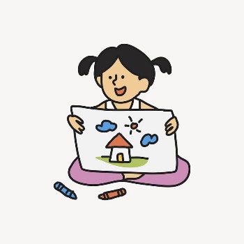 Drawing girl collage element, kid | Free Vector Illustration - rawpixel