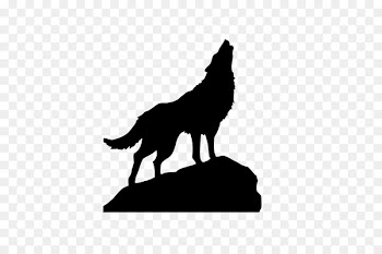 Drawing Gray wolf Full moon Silhouette - watercolor wolf 
