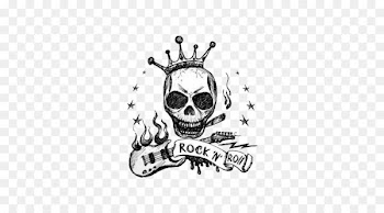 Drawing Guitar Royalty-free Illustration - Skull and guitar 