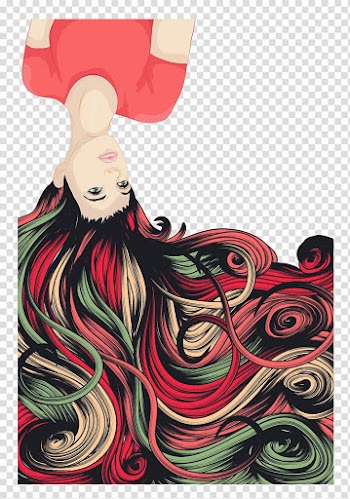 Drawing Hair Silhouette Illustration, hand colored hair transparent background PNG clipart