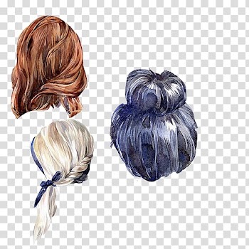 Drawing Hairstyle Watercolor painting Illustration, Ms. creative hairstyle painted transparent background PNG clipart