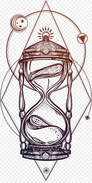 Drawing Hourglass Royalty-free - Beautiful hand-painted hourglass 