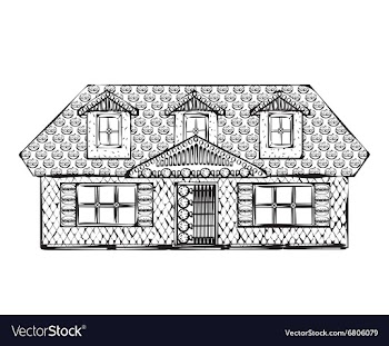 Drawing houses sketch vector image