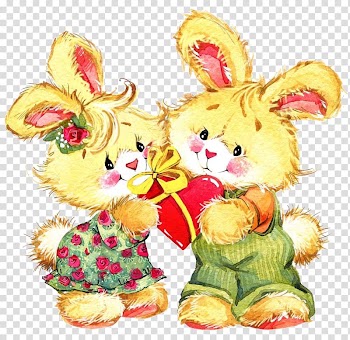 Drawing Illustration, Cartoon gift gift rabbit transparent background PNG clipart
