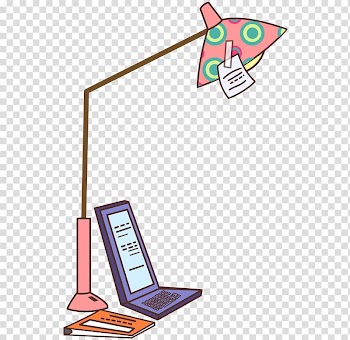 Drawing Illustration, Cartoon hand painted color desk lamp notebook transparent background PNG clipart