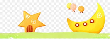 Drawing Illustration - Cartoon Moon Star Background 