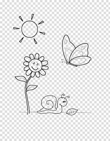 Drawing Kleurplaat Spring Child Coloring book, Oud transparent background PNG clipart