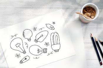 Drawing light bulb set | Free stock illustration - 893375