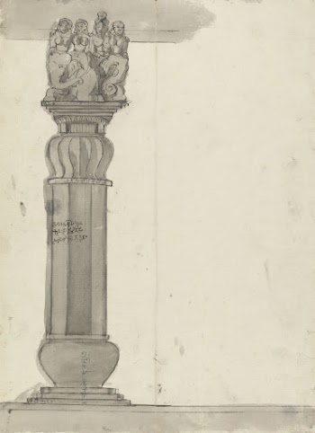 Drawing of a Column from Ekvera | Free Photo - rawpixel