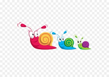 Drawing Painting Animal - Colored cartoon snail 