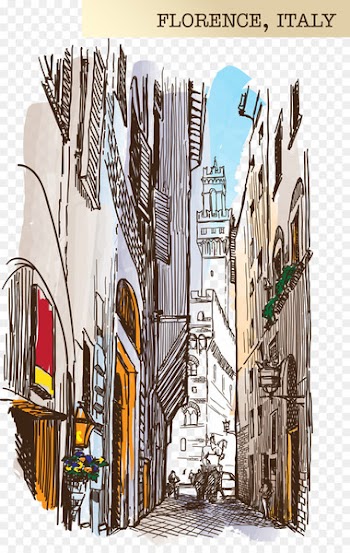 Drawing Painting Sketch - Sketch capital Florence, Italy 