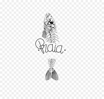 Drawing Pencil Logo Sketch - Hand-painted fish bones 