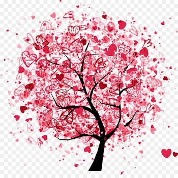 Drawing Photography Illustration - Vector red love trees 
