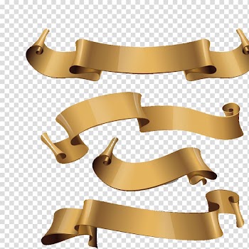 Drawing Ribbon Parchment, Golden ribbon transparent background PNG clipart