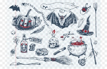 Drawing Royalty-free - Witch pharmaceutical process 