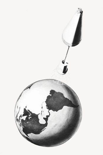 Drawing satellite collage element, communication | Free PSD - rawpixel