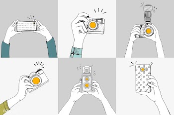 Drawing set of hands taking photos | Free stock vector - 49452