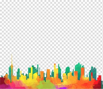 Drawing Silhouette City Illustration, Color city transparent background PNG clipart