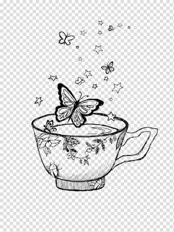 Drawing Teacup /m/02csf Line art, Teacup watercolor transparent background PNG clipart
