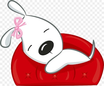 Drawing Valentine's Day - Hand painted white puppy sofa 