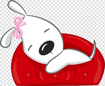 Drawing Valentine's Day, Hand painted white puppy sofa transparent background PNG clipart